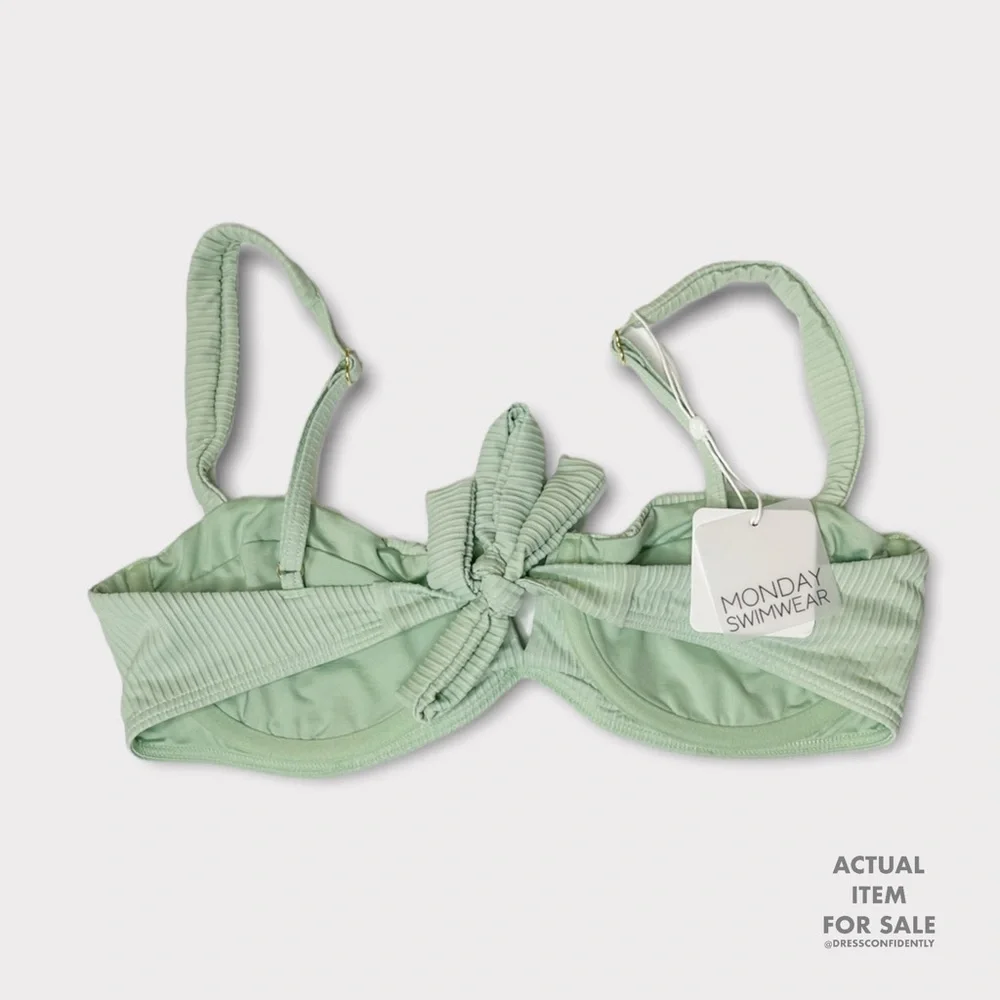 Monday Swimwear Sage Green Ribbed Underwire Bikini Top